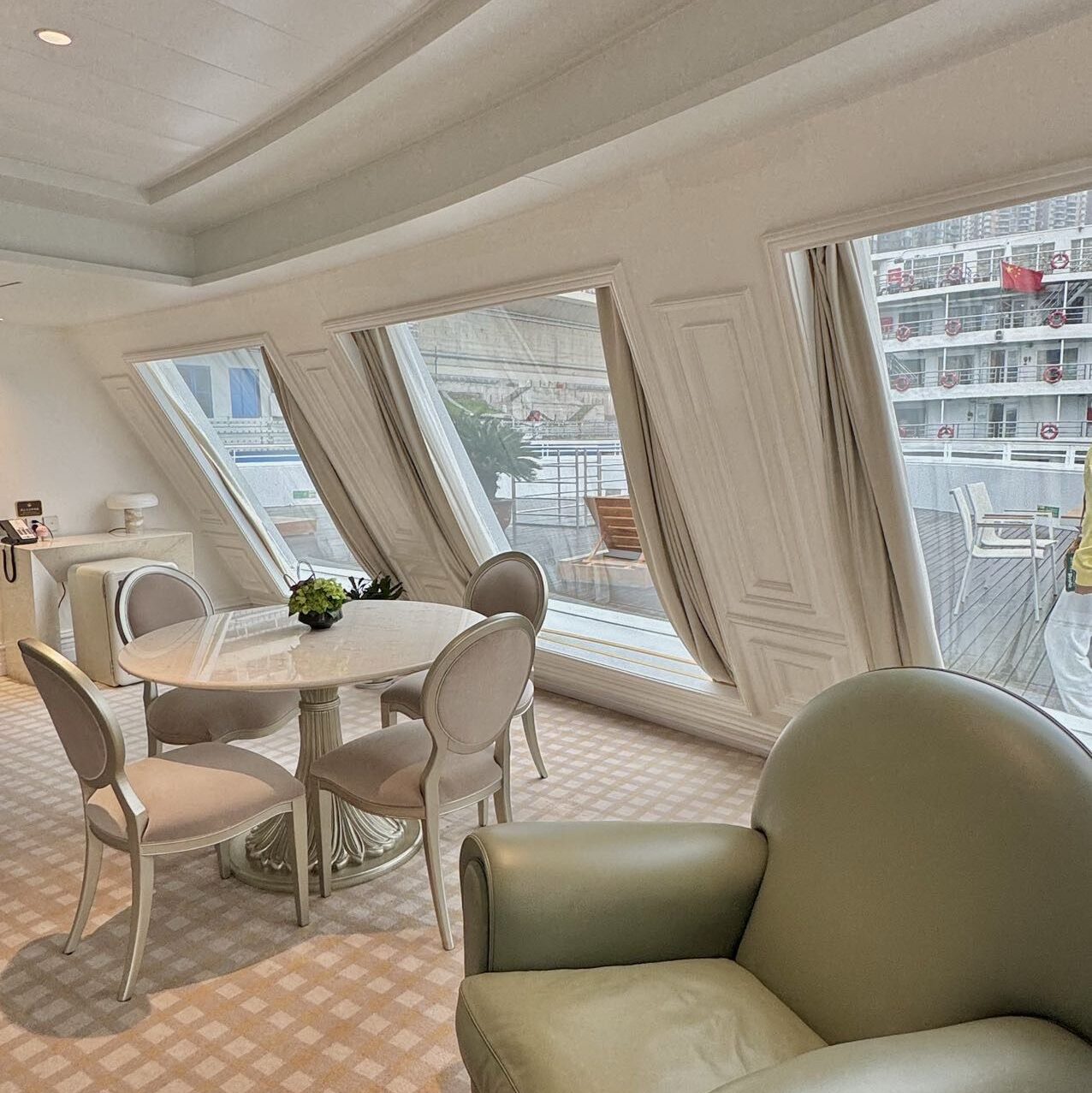 Comfortable cabin on a 3 day Yangtze River cruise in China