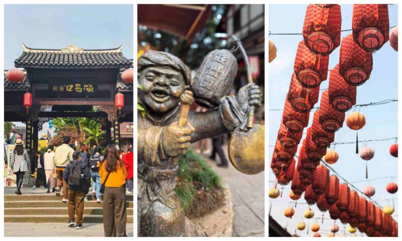 Vibrant street of Ciqikou Ancient Town in Chongqing private tour
