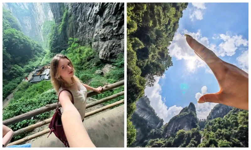 Wulong One Day Tour from Chongqing exploring Longshuixia Gorge and stunning karst canyon scenery