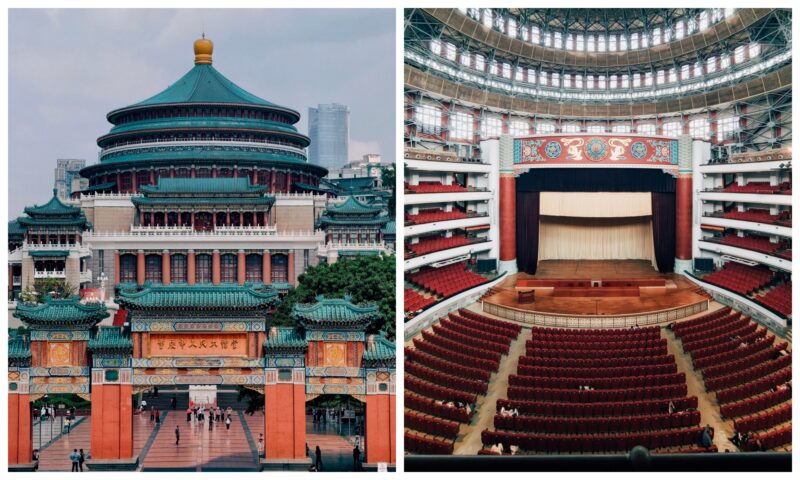 People's Grand Hall and Chongqing city landmarks on Chongqing 6 Day Itinerary