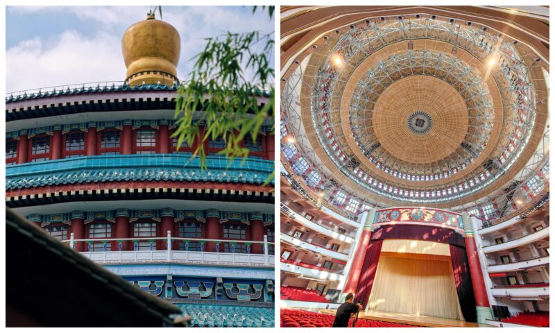 Interior architecture of People's Grand Hall during Chongqing city sightseeing tour