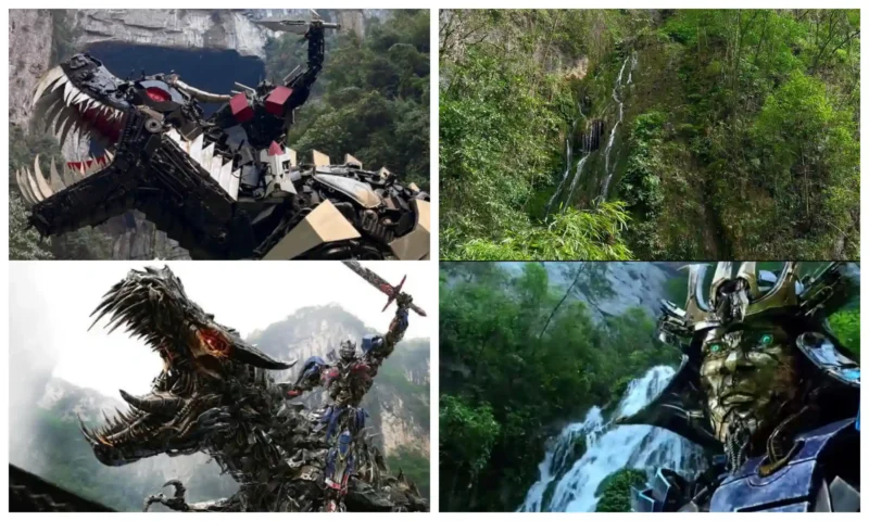 Wulong Karst landscape with waterfalls, caves and walking trails at Three Natural Bridges